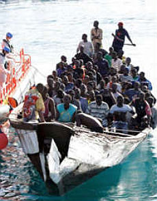 Migranti a Lampedusa